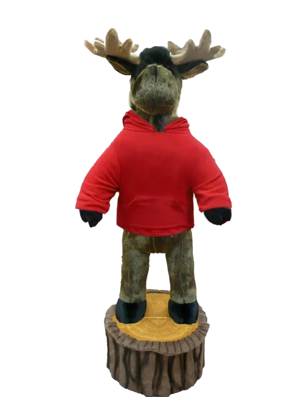 5 foot 4 inch Character Moose on 12 inch Stump