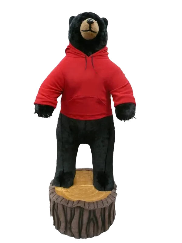 5 foot 4 inch Character Black Bear on 12 inch Stump