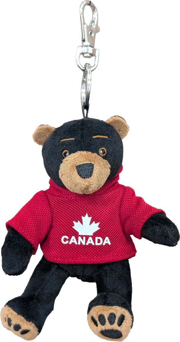 Zipper Pull, Black Bear, Canada Solid Red