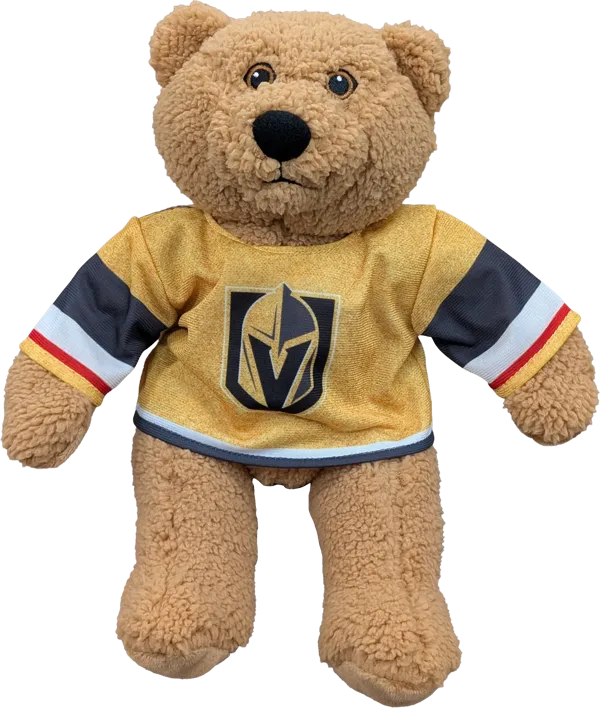 10 inch Curly Critter Brown Bear, Vegas Golden Knights Jersey