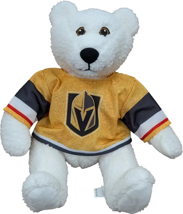 10 inch Curly Critter Polar Bear, Vegas Golden Knights Jersey