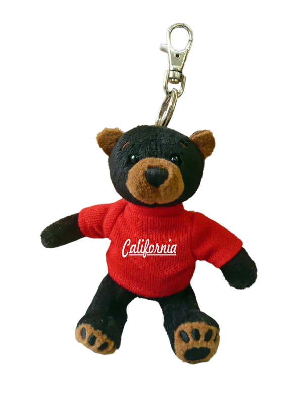 Zipper Pull, Black Bear, California, Solid Red
