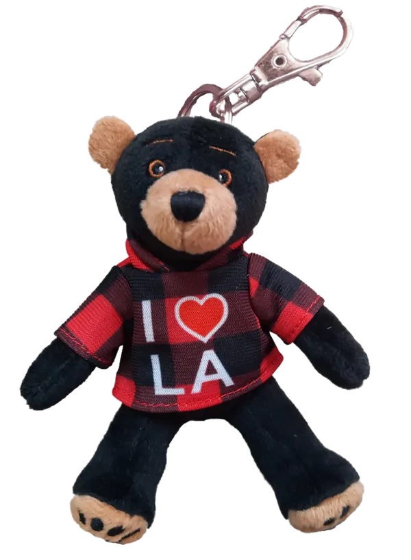 Zipper Pull, Black Bear, I (Heart) La, Red Jack
