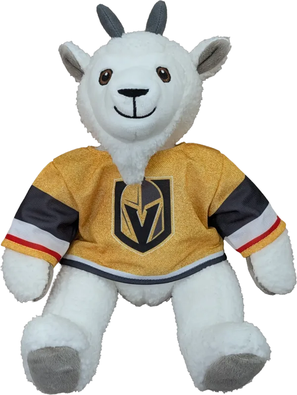 10 inch Curly Critter Mountain Goat, Vegas Golden Knights Jersey