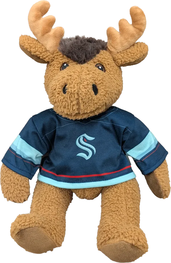 10 inch Curly Critter Moose, Seattle Kraken Home Jersey