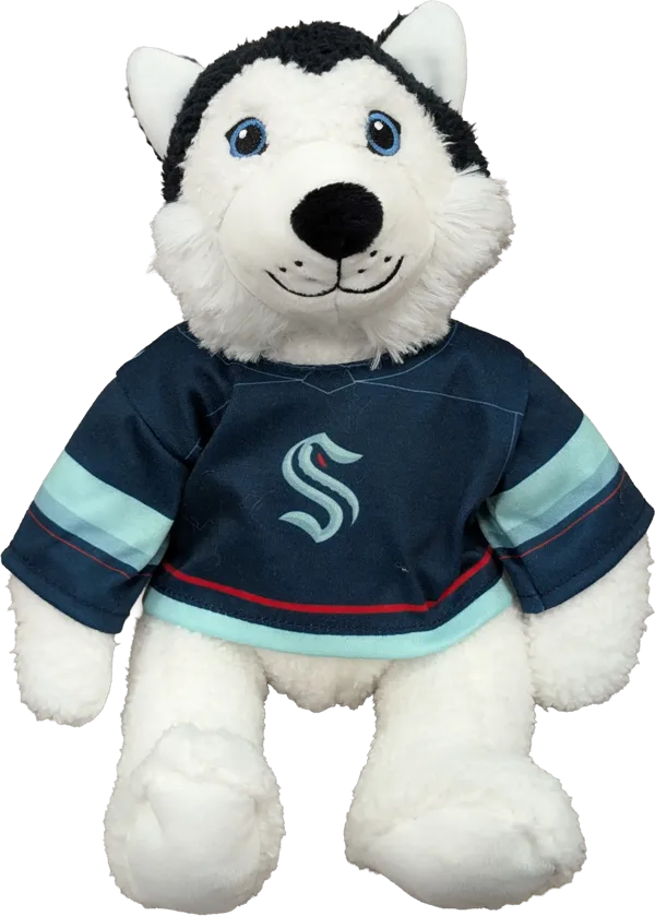 10 inch Curly Critter Black Husky, Seattle Kraken Home Jersey