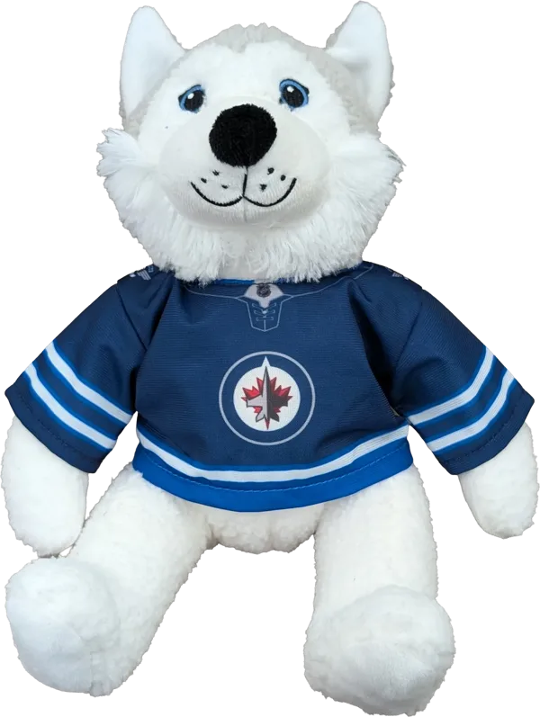 10 inch Curly Critter Grey Husky, Winnipeg Jets