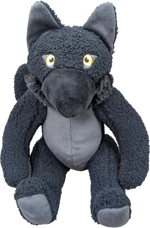 10 inch Curly Critter Black Timber Wolf