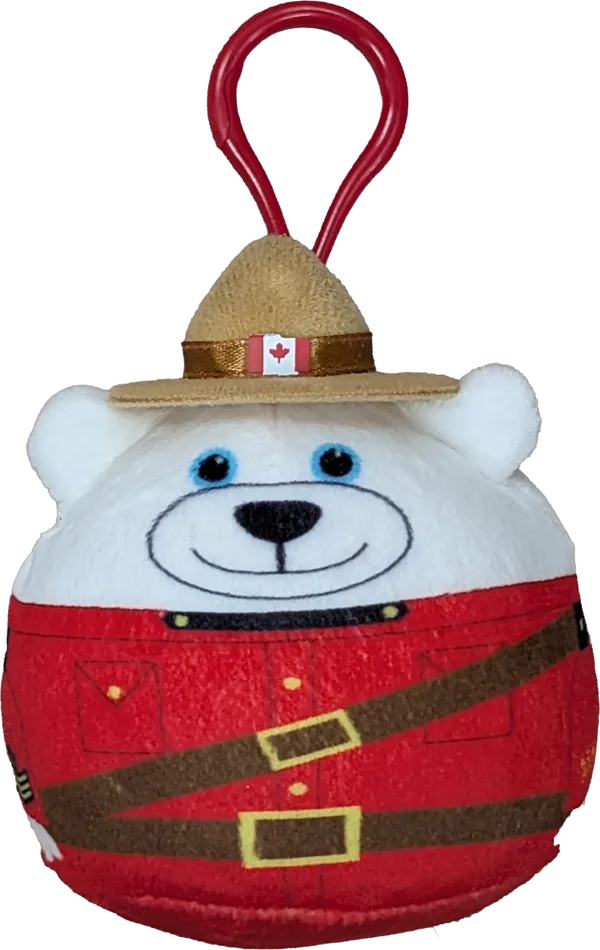 Backpack Clip, 3 inch RCMP Cozy Critter Polar Bear