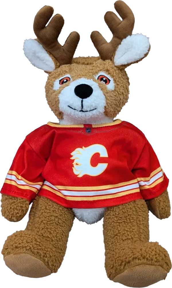 10 inch Curly Critter White-tailed Deer, Calgary Flames Jersey