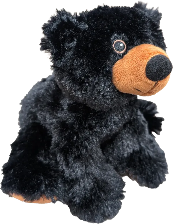 7 inch FloppyFoot black bear plush, soft-bodied