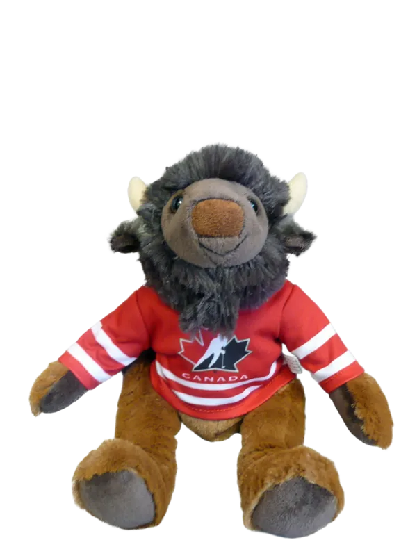 10 inch Curly Critter Buffalo, Hockey Canada Jersey