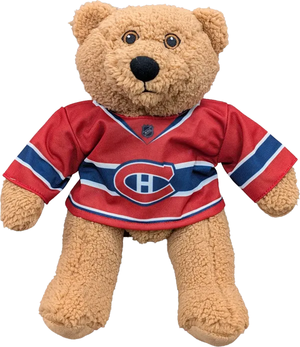10 inch Curly Critter Brown Bear, Montreal Canadiens Jersey
