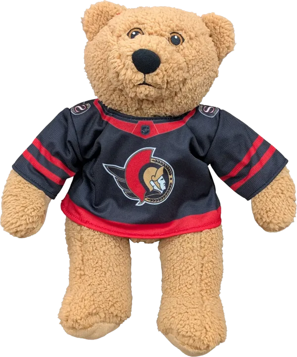10 inch Curly Critter Brown Bear, Ottawa Senators