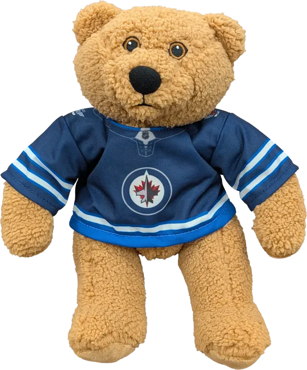 10 inch Curly Critter Brown Bear, Winnipeg Jets