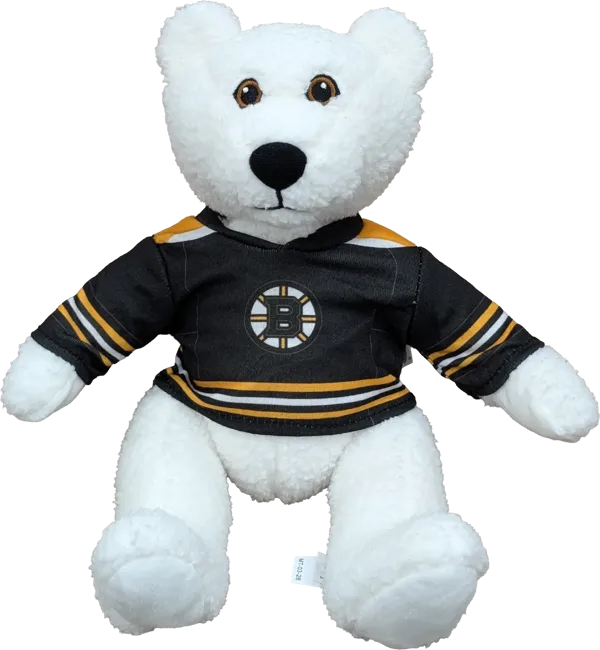10 inch Curly Critter Polar Bear, Boston Bruins