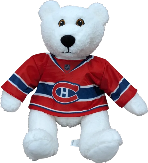 10 inch Curly Critter Polar Bear, Montreal Canadiens Jersey