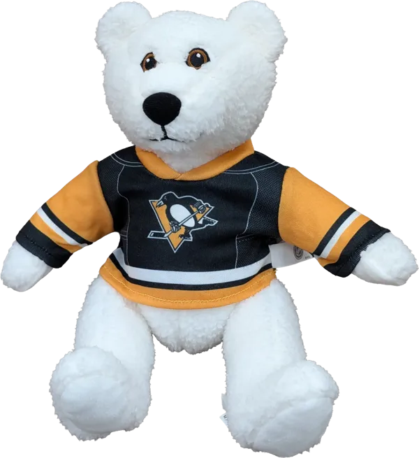 10 inch Curly Critter Polar Bear, Pittsburgh Penguins