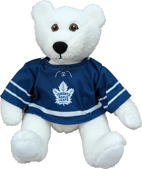 10 inch Curly Critter Polar Bear, Toronto Maple Leafs
