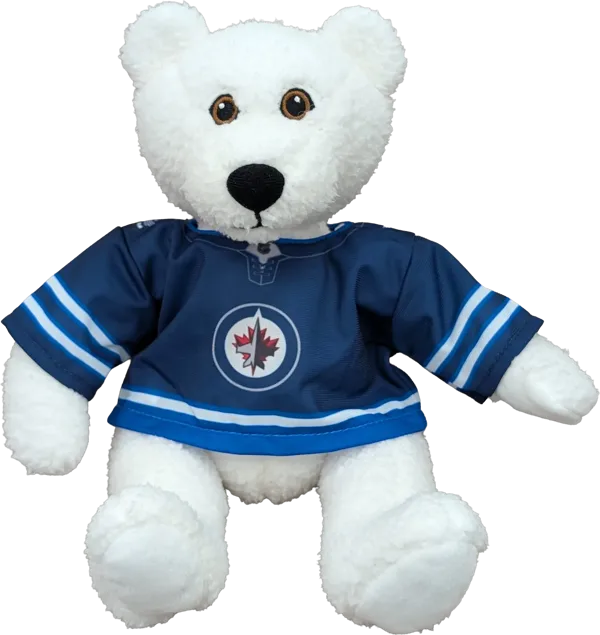 10 inch Curly Critter Polar Bear, Winnipeg Jets