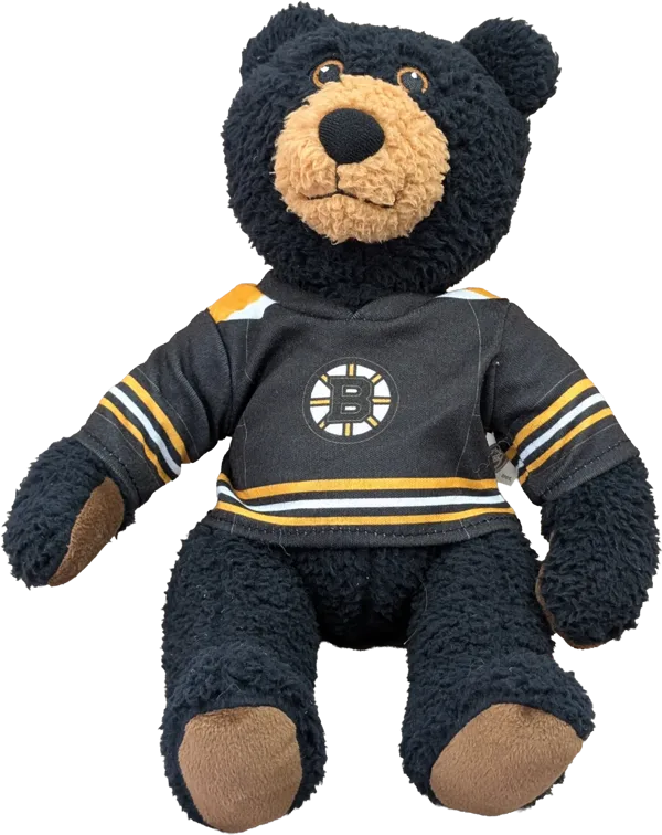 10 inch Curly Critter Black Bear, Boston Bruins