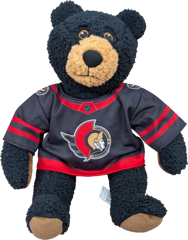10 inch Curly Critter Black Bear, Ottawa Senators