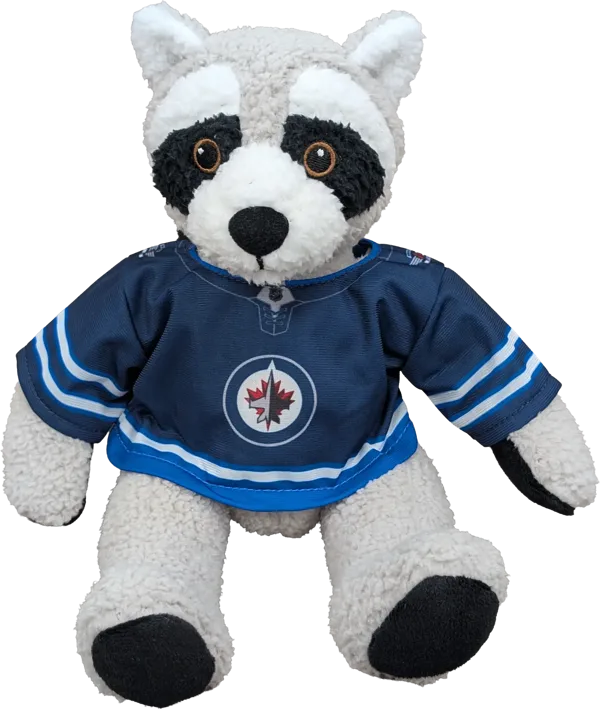 10 inch Curly Critter Raccoon, Winnipeg Jets