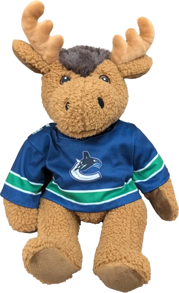 10 inch Curly Critter Moose, Vancouver Canucks Jersey