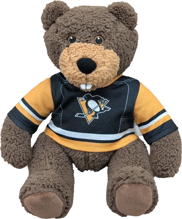 10 inch Curly Critter Beaver, Pittsburgh Penguins (3rd Jersey)