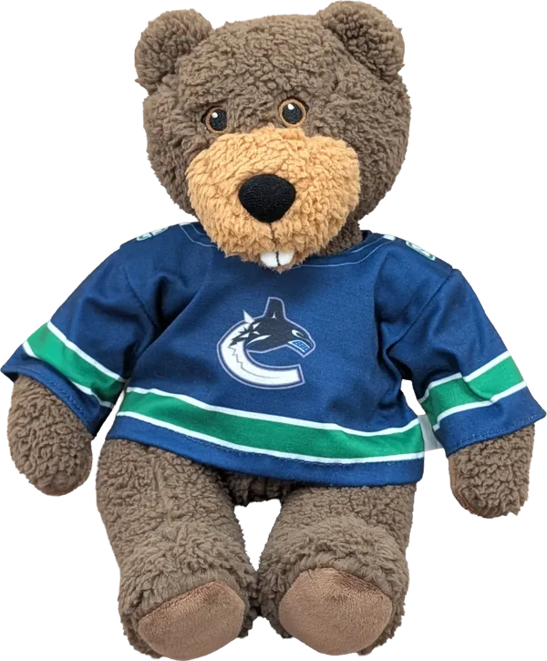 10 inch Curly Critter Beaver, Vancouver Canucks Jersey