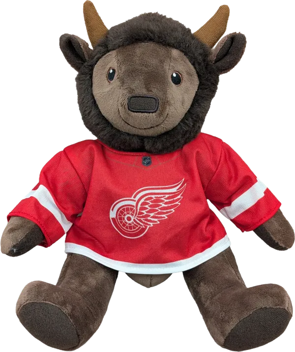 10 inch Curly Critter Buffalo, Detroit Red Wings